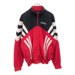 80年代 adidas アディダス  ロゴ刺繍 トラックジャケット レッド(メンズ S)中古 古着 U9210