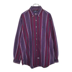RALPH LAUREN ラルフローレン ボタンダウン ポロプレイヤー刺繍 長袖シャツ ストライプ マルチカラー(メンズ L)中古 古着 U9280