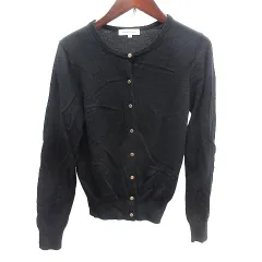 ナチュラルビューティーベーシック NATURAL BEAUTY BASIC ニット カーディガン ウール 長袖 S 黒 ブラック /AU