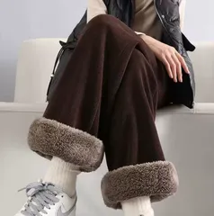 特価パンツ レディース 冬 裏起毛 コーデュロイ ワイドパンツ イージーパンツ あったかい 防寒 低身長 高身長225588