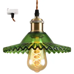 ペンダントライト　緑色ガラス　アンティーク　レトロ　グリーン　希少 レトロなグリーンシェードのペンダントライト【受注生産】 シーリング
