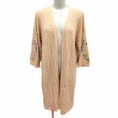 ブージュルード Bou Jeloud カーディガン ニット 前開き 刺しゅう 長袖 FREE ベージュ /YK