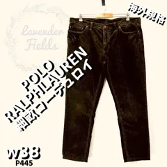 ポロラルフローレン細畝コーデュロイパンツP445大w38ノータックダークブラウンUSAアメリカ古着