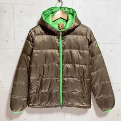 lafuma ラフマ ライトダウン ダウンジャケット アウター 軽量 L コンパクト ロゴ 刺繍 ブラウン グリーン 緑 レディース SG394-4