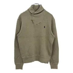 Polo by Ralph Lauren ポロ ラルフローレン ポロプレイヤー刺 ショールカラー セーター カーキ(メンズ S)中古 古着 U8808