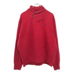 Polo by Ralph Lauren ポロ ラルフローレン ポロプレイヤー刺 ショールカラー セーター レッド(メンズ L)中古 古着 U8812