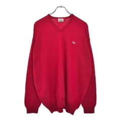 LACOSTE ラコステ Vネックセーター レッド(メンズ ７)中古 古着 U8813
