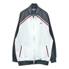 00年代 NIKE ナイキ ロゴ刺繍 トラックジャケット ホワイト(メンズ XL)中古 古着 U9383