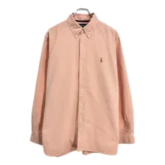 Polo by Ralph Lauren ポロ ラルフローレン ボタンダウン ポロプレイヤー刺繍 長袖シャツ ピンク(メンズ L)中古 古着 U9670