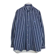 RALPH LAUREN ラルフローレン ボタンダウン ポロプレイヤー刺繍 長袖シャツ ストライプ (メンズ M)中古 古着 U9673