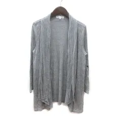 クミキョク 組曲 KUMIKYOKU カーディガン ニット 透かし編み 長袖 2 グレー /MS