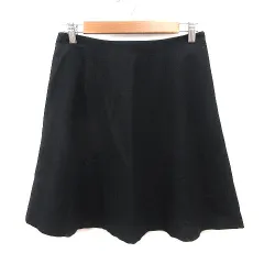 ナチュラルビューティーベーシック NATURAL BEAUTY BASIC 台形スカート ミニ ウール M 黒 ブラック /MS