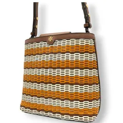 【極美品】トリーバーチ ペリー スモール トリプルコンパートメント トート ショルダーバッグ レディース TORY BURCH かごバッグ 編み込み レザー マルチカラー ボーダー 肩掛け サマーバッグ エレガント リゾートスタイル ロゴ s36