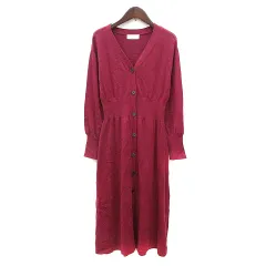 グリーンレーベルリラクシング ユナイテッドアローズ green label relaxing カーディガン ニット ロング 赤紫 パープル /MN