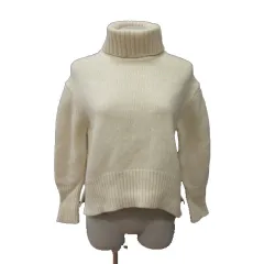 ロペ ROPE ニット セーター タートルネック ウール 長袖 38 白 アイボリー /MS