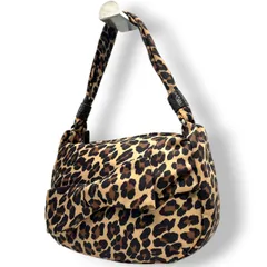 【美品】ケイトスペード ハンドバッグ ショルダーバッグ レオパード ヒョウ柄 ナイロン 型押しレザー ワンショルダー 肩掛け リボンデザイン レディース 軽量 エレガント フェミニン アニマル柄 お出かけ クリーニング済み s35