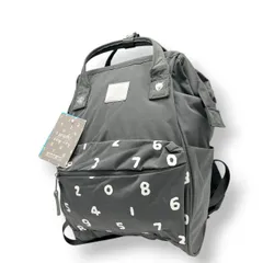 【ほぼ新品】anello アネロ×SOU SOU コラボ 口金リュック バックパック 数字柄 テキスタイルデザイン ナイロン グレー A4収納可 大容量 軽量 背面ファスナー レディース メンズ 通勤 通学 マザーズバッグ 旅行 おしゃれ s79