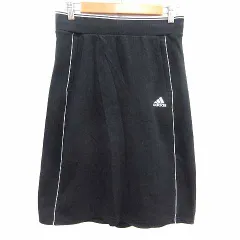 アディダス adidas タイトスカート ミモレ ロング ライン L 黒 ブラック /YK