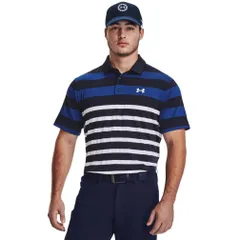 [アンダーアーマー] UA Playoff Polo 3.0 StripeMidnight Navy Blue Mirage WhiteSM [Midnight Navy / Blue Mirage / White] [S]