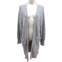 ピンクアドベ pink adobe ロングカーディガン ニット 前開き 長袖 L グレー /YK