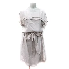 ロートレアモン LAUTREAMONT ワンピース ひざ丈 半袖 38 M ベージュ /YI