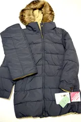 【新品未使用タグ付】a・i・n　アイン ママコート ダウン 軽量 ネイビー Mサイズ◆マタニティ リバーシブル×2WAY◆妊娠中〜産後 赤ちゃん 抱っこ ファー付