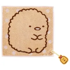 【在庫処分】すみっコぐらし ハンカチ とんかつとえびふらいのしっぽ ハンドタオル 綿 取り外し可能 ミニタオル アップリケ付き 丸眞 6575013800