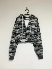 カモフラ クロップド フードジップアップ カモフラ ツーウェイジップアップ ミリタリー Babymetalclub