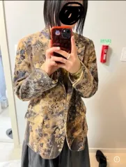 Teak フラワー コーデュロイ ジャケット 着用画像