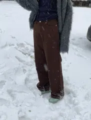 UNDER-VI Love ムード ウィンター 起毛 パンツ (ブラウン ver )