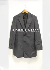 ks17◆チェスターコート コート カシミヤコート ウールコート メンズ Sサイズ COMME CA MEN カシミヤ混紡 グレー カシミヤ7% 日本製