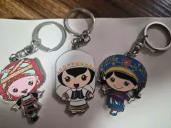 中国少数民族キーホルダー（ヨ族、回族、ウイグル族）