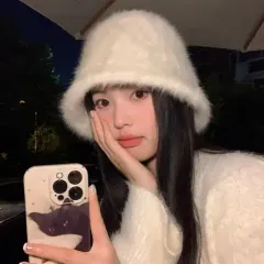 アンゴラ 防寒 バケットハット 1 (サイズ調節可能 54 60) (3COLOR)