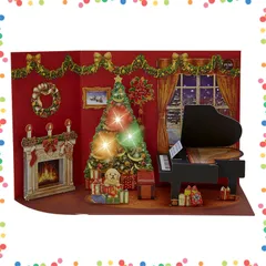 【在庫セール】クリスマスカード サンリオ メロディ-カード 赤い部屋とピアノ ピアノメロディー4曲入り グリーティングカード 海外輸送可 JXPM 2-3 SANRIO 526860