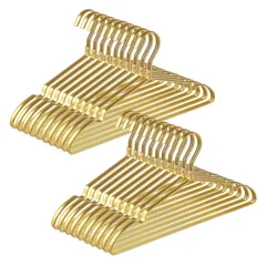 【新着商品】ゴールドハンガー クローゼット 収納 アルミニウム製 衣類 洋服 スーツ Tシャツ 超軽いアルミハンガー ジャケット コート ドレス ボトム Home エレガント 頑丈 耐用 カビにくい Amber 曲がらない 滑らない 型崩れ防止