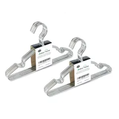 【在庫処分】タオル用 ドレス ジャケット 頑丈 Tシャツ スーツ 耐用 衣類金属ハンガー エレガント コンパクト メタルハンガー 蛍光剤なし 滑り止め シルバー 子供用 収納 20本組 ベビーハンガー 幅30cm Home Amber