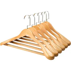 【在庫処分】クすべらない アップグレードフラットフッ 天然高級木 ハンガー ハンガー スーツ 木製ハンガー