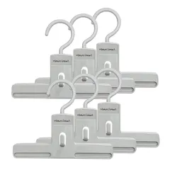 【人気商品】グレー 日本製 スカート 6本セット ズボン ボトムス スラックス おしゃれ 回転フック すべり止め加工 縦連結 スリム設計 ワンタッチで掛けやすい 衣類ハンガー ボトムクリッパー幅20cm シンコハンガー(Shinkohanger)