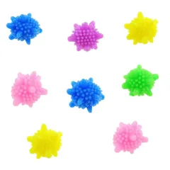 【人気商品】絡み防止 静電気防止 衣類 清潔 衣服を傷つけず 家庭用 汚れ落とし 洗濯グッズ 洗濯機用 ソフナー 海星タイプ ドライヤーボール ランダムカラー ランドリーボール 8個セット (ランドリーボール 洗濯ボール 8個) iSuperb