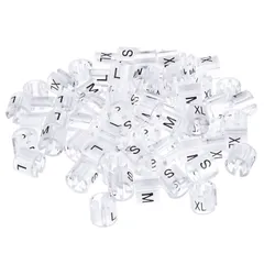 【在庫処分】整理 分類 店舗 カラーコーディング サイズバックル 適用ロッド径3.5mm 収納 円形 タグ XL L M S 透明 サイズ マーカー 衣類ハンガー 100個 uxcell