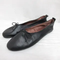 ザラ ZARA バレエ シューズ フラット パンプス リボン 40 約25cm 黒 ブラック 靴