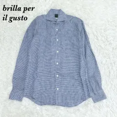 Brilla per il gusto リネン ワイドカラー 長袖シャツS