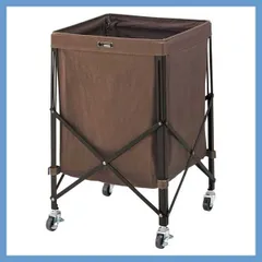 折りたたみ式マルチ収納バスケットワゴン（多用途・ランドリー他）「W36×D36×H56cm」（インドア・アウトドア）No.74／ベージュ