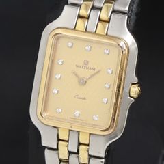 ぐち様専用】WALTHAM レディース 腕時計 8Pストーン スクエア QZ