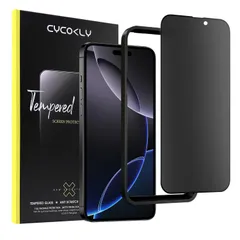 【人気商品】強化ガラス 液晶保護フィルム アンチグレア 覗き見防止 サラサラ感 ガラスフィルム Pro用 16 ガイド枠付き（6.3インチ） 17/ iPhone