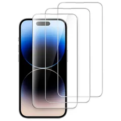 【新着商品】全面保護フィルム 9H強化ガラスフィルム 6.1インチ用 ケースに干渉なし iPhone14Pro HDクリア JETech 3枚セット