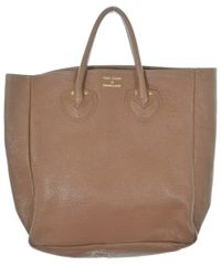 極美品 ヤング&オルセン レザー ベルテッド トートバッグ ブラウン