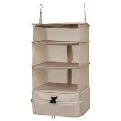 新品 TABITORA(タビトラ)収納ボックス 吊り下げ インナーバッグ 衣類ラック 収納 旅行 出張 クローゼット 省スペース 大容量 衣装ケース 4段 オーガナイザー ベージュ L