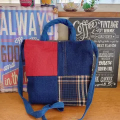 94☆USEDデニムリメイク☆ショルダーバッグ☆トートバッグ☆パッチワーク☆リメイクデニム☆