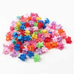 【在庫処分】かわいい ヘアアクセサリー カラフル 前髪クリップ ヘアクリップ 髪留め お花 髪飾り ヘアピン 女の子 ミニ (45個セット)